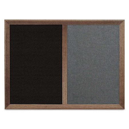 United Visual Products Enclosed Corkboard, 1 Door, 60"x36", 4" Fra UV3417-SATIN-COBACC